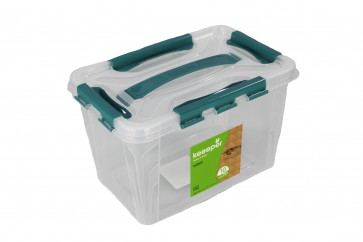 Plastový Clippy box, 10 l, priehľadný, 39x19x12,4cm - POSLEDNÉ 2 KS